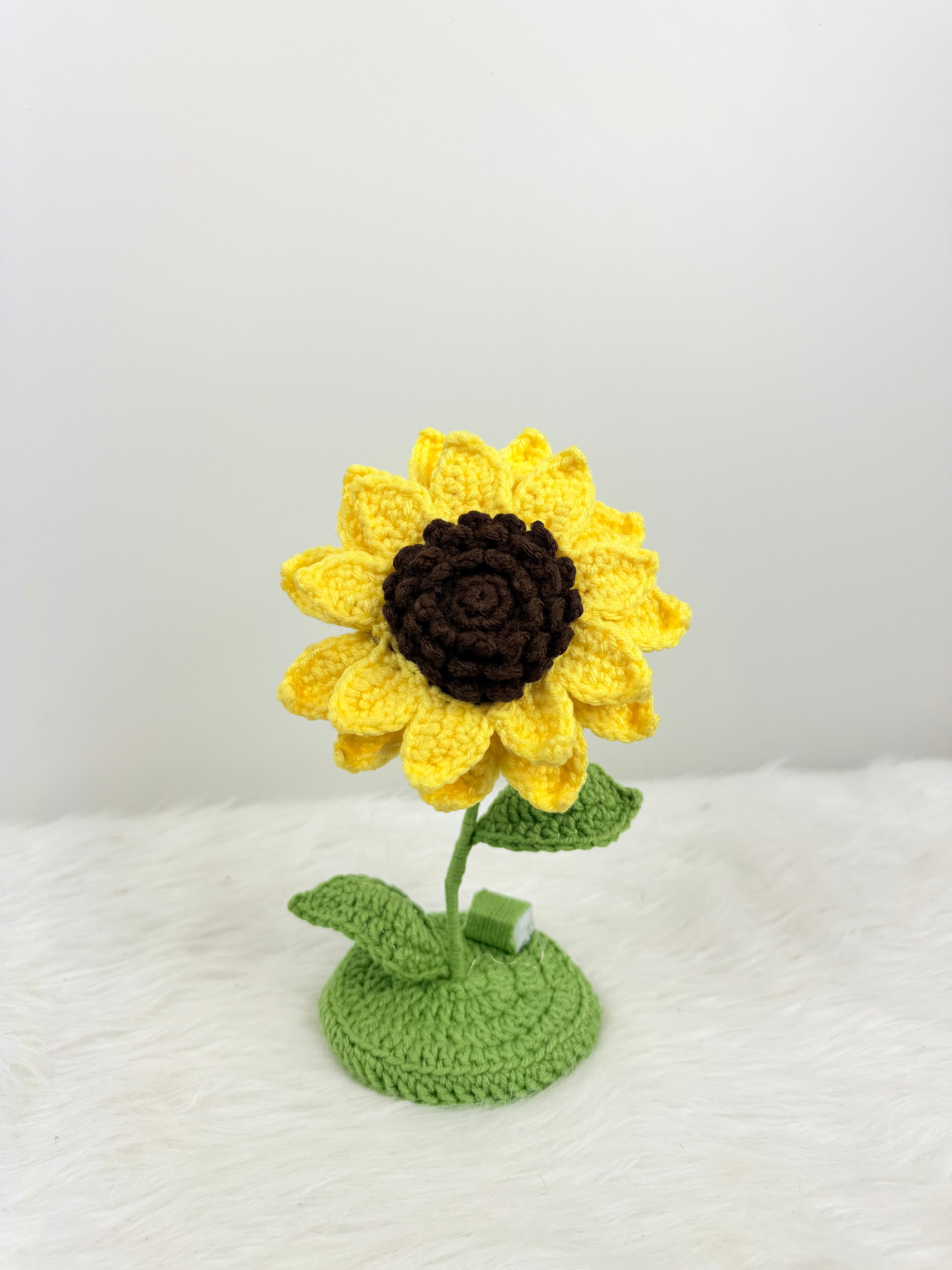 Sunflower stand with lights