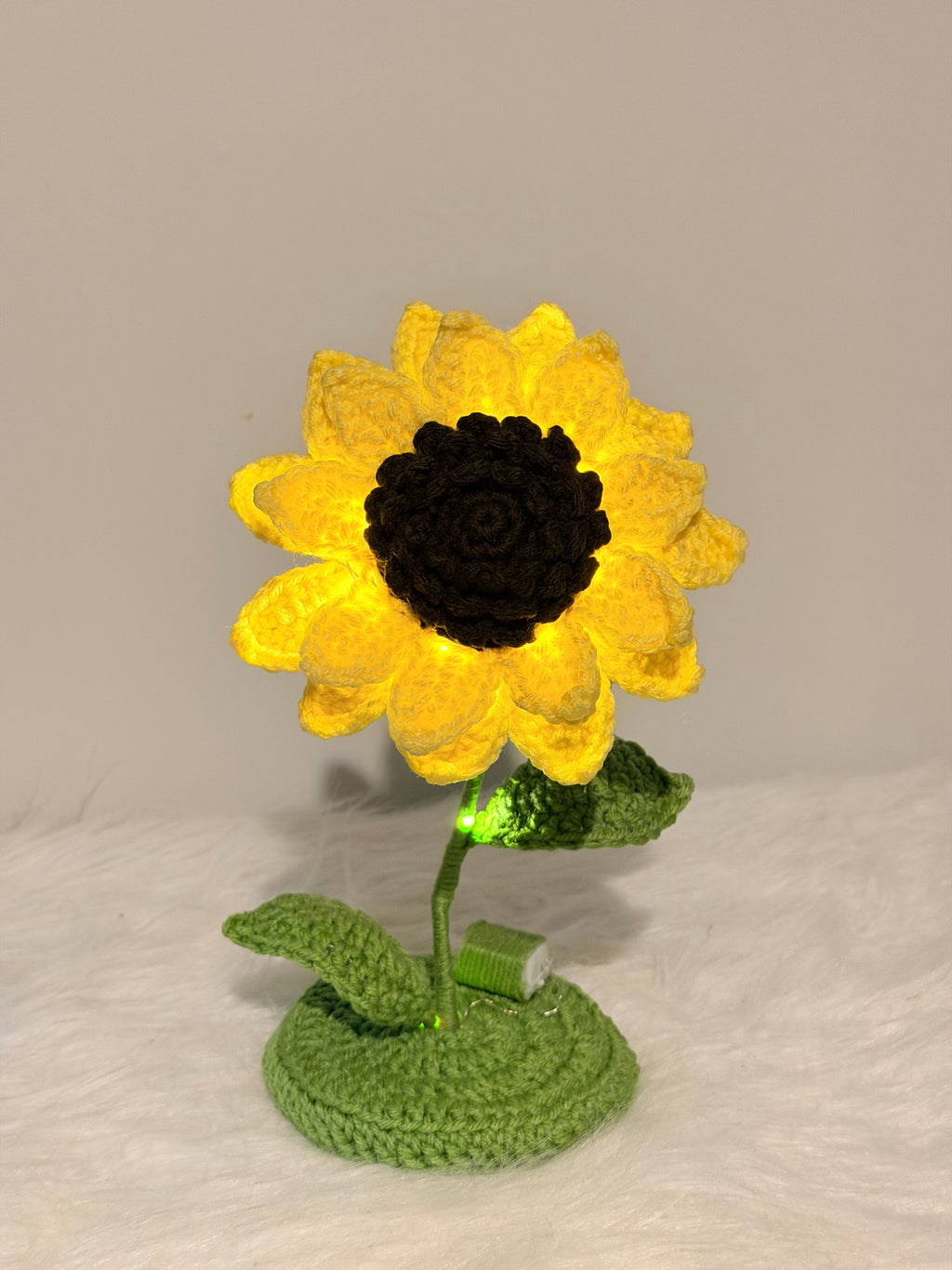 Sunflower stand with lights
